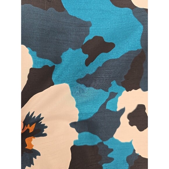 Oscar De La Renta Dress Size 16 Floral Blue Sleeveless Vintage Hawaiian MuMu - Picture 5 of 16